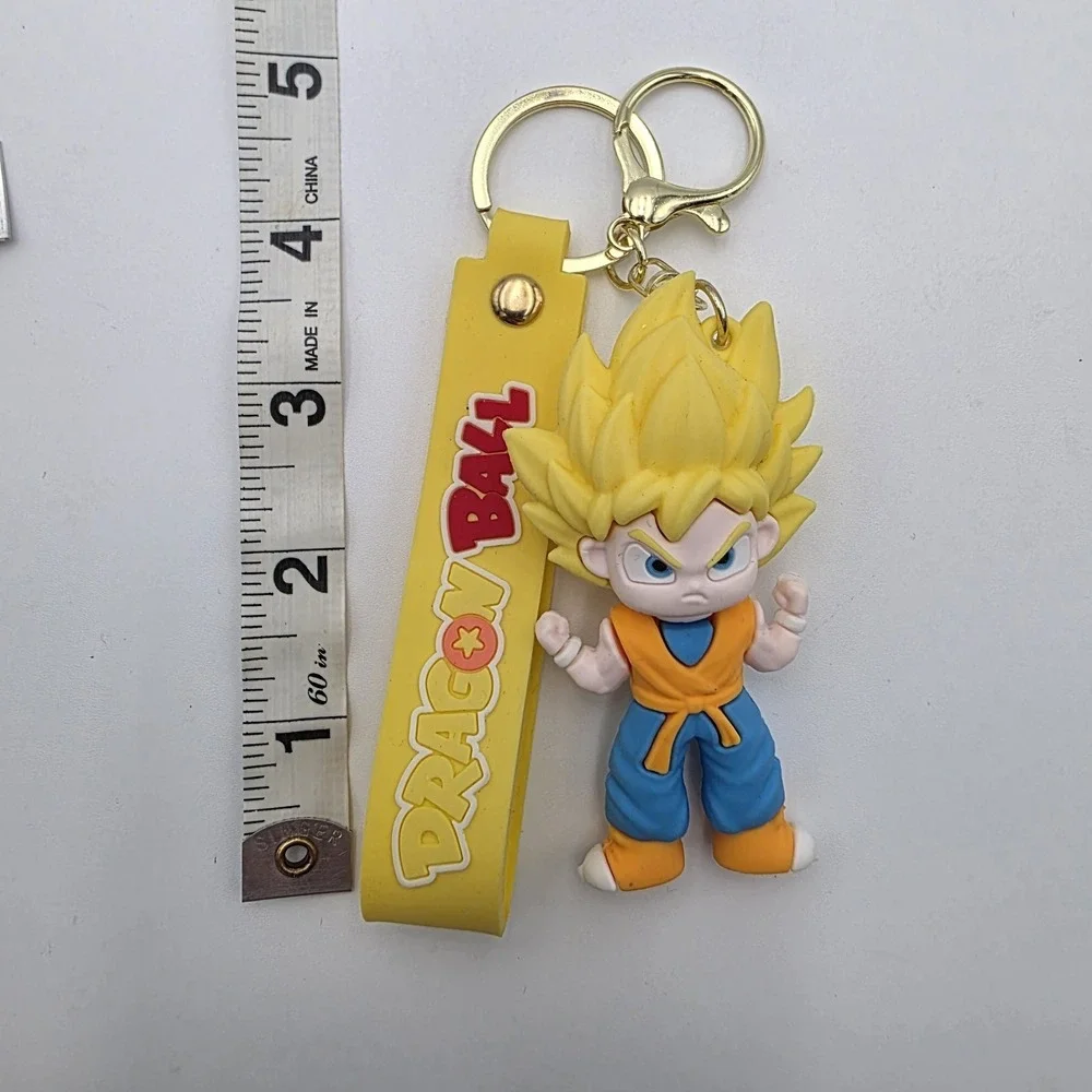NEW! Dragon Ball Z Goku Keychain Clip-On with Charm, Loop Strap & Clasp - PVC